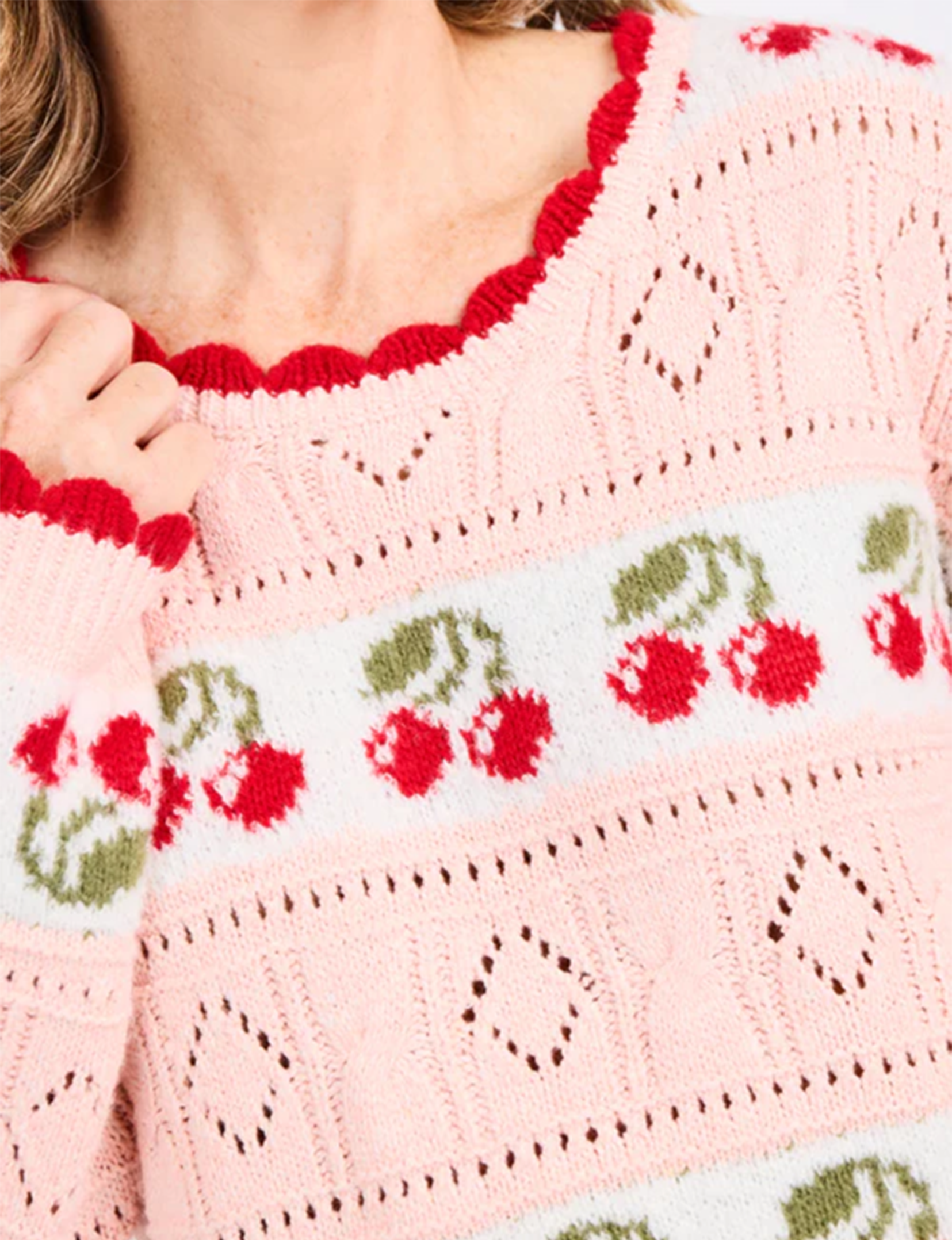 Cherry On Top Sweater, Pink/Multi