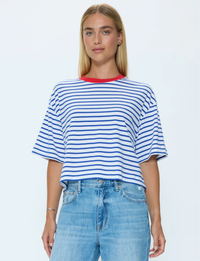 Mae Cropped Tee, Maritime Red