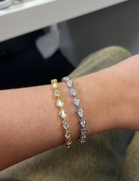 Ines Raindrop Tennis Bracelet, Gold