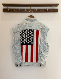 Furst Of A Kind USA Distressed Vest, Denim