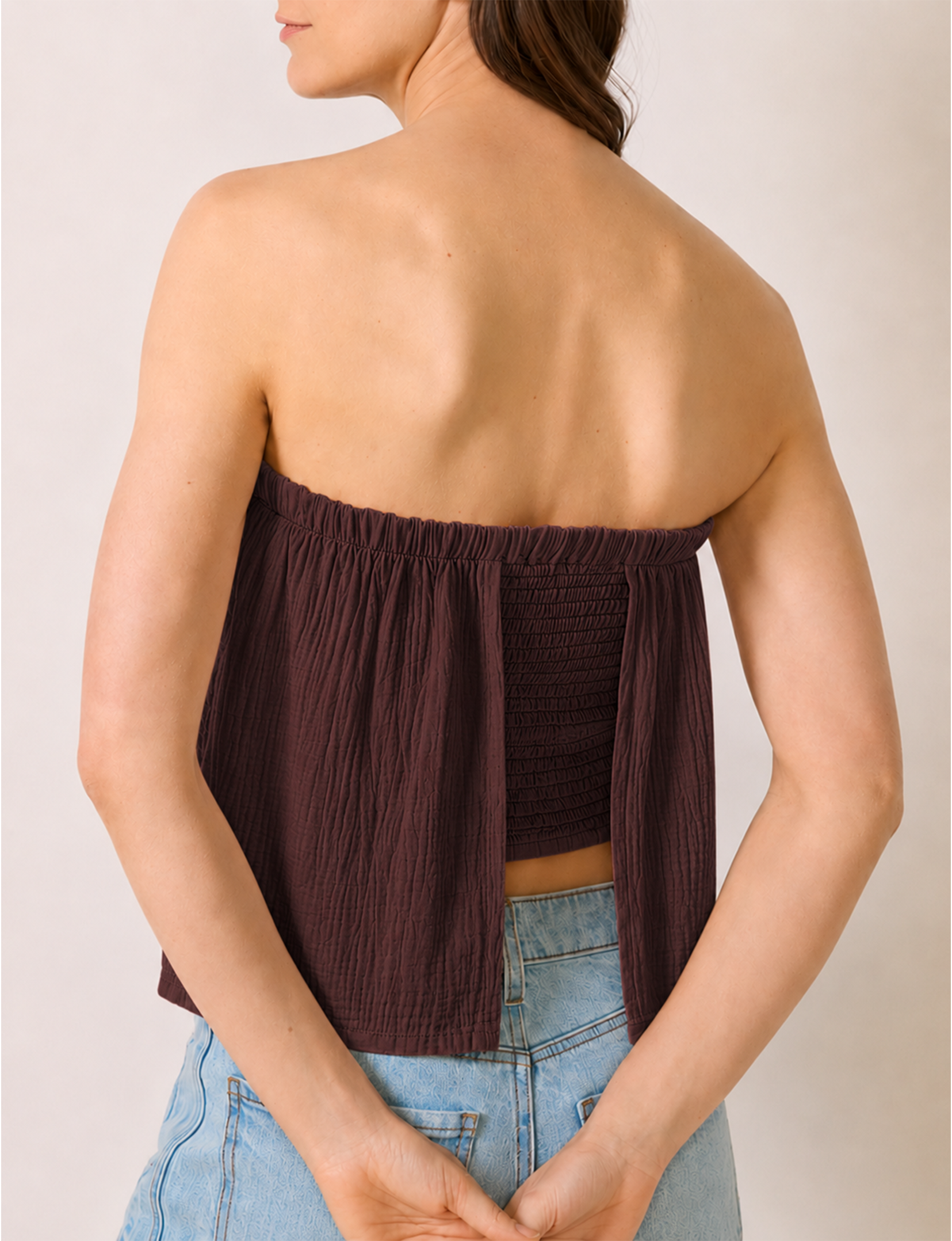 Doubled Up Tube Top, Umber