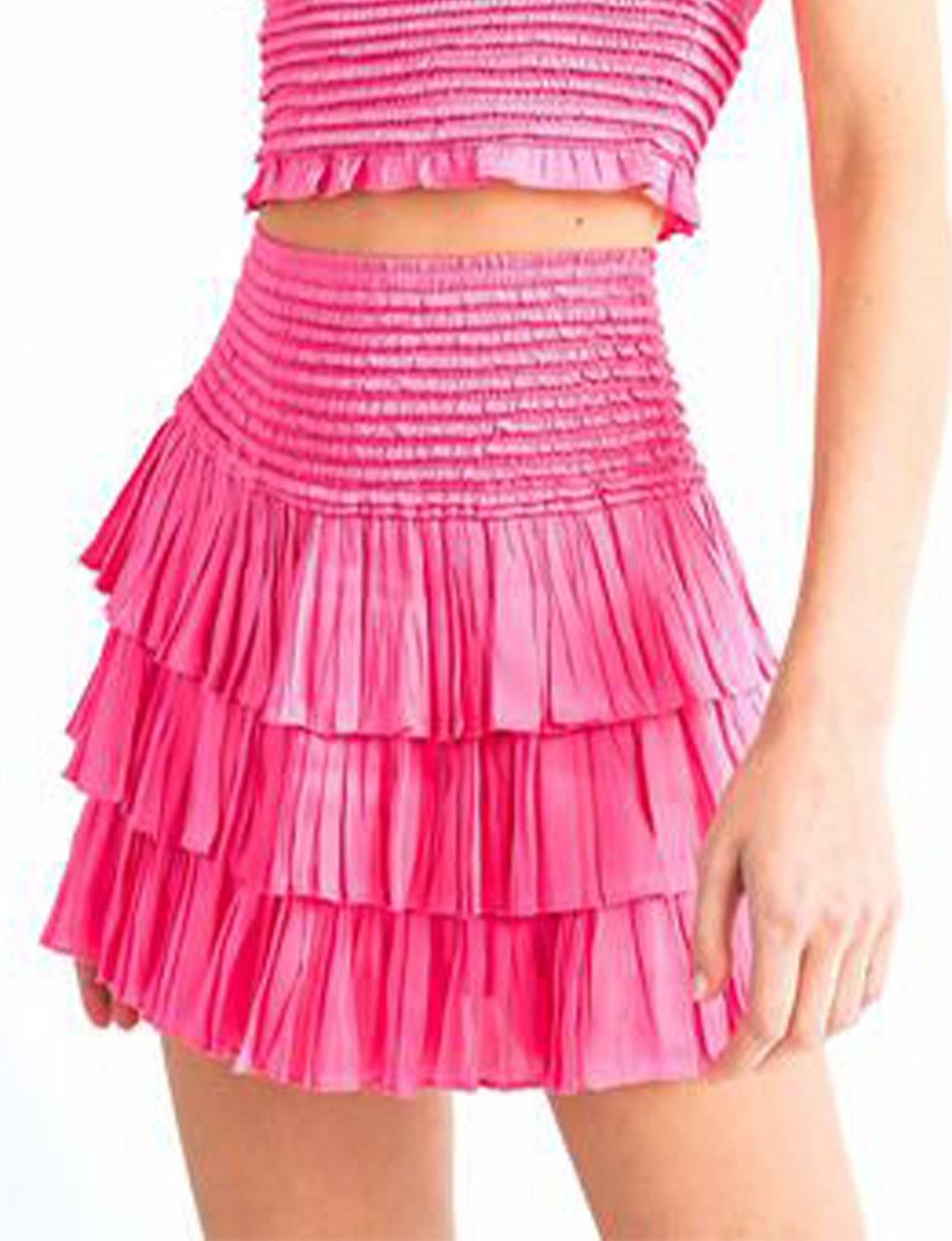 Amore Layered Skirt, Hot Pink