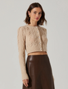 Peri Cropped Cardigan Sweater, Vanilla