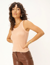 Cooper Sweater Rib Tank, Apricot Quartz