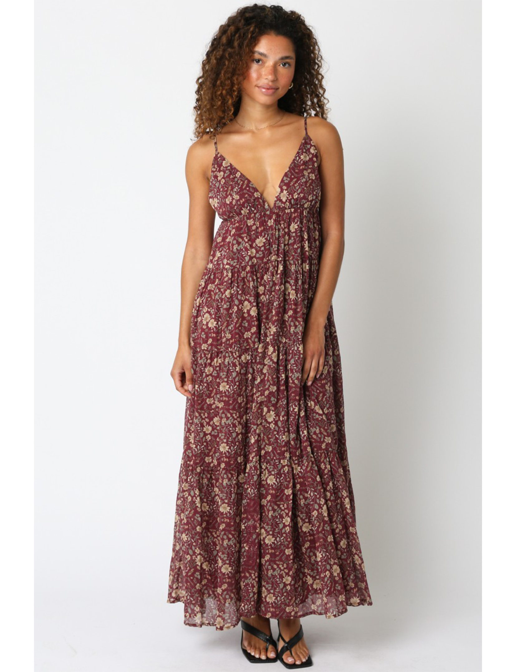 Helen Floral Dress, Plum/Cream