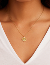 Power Birthstone Coin Necklace (February), Gold/Amethyst