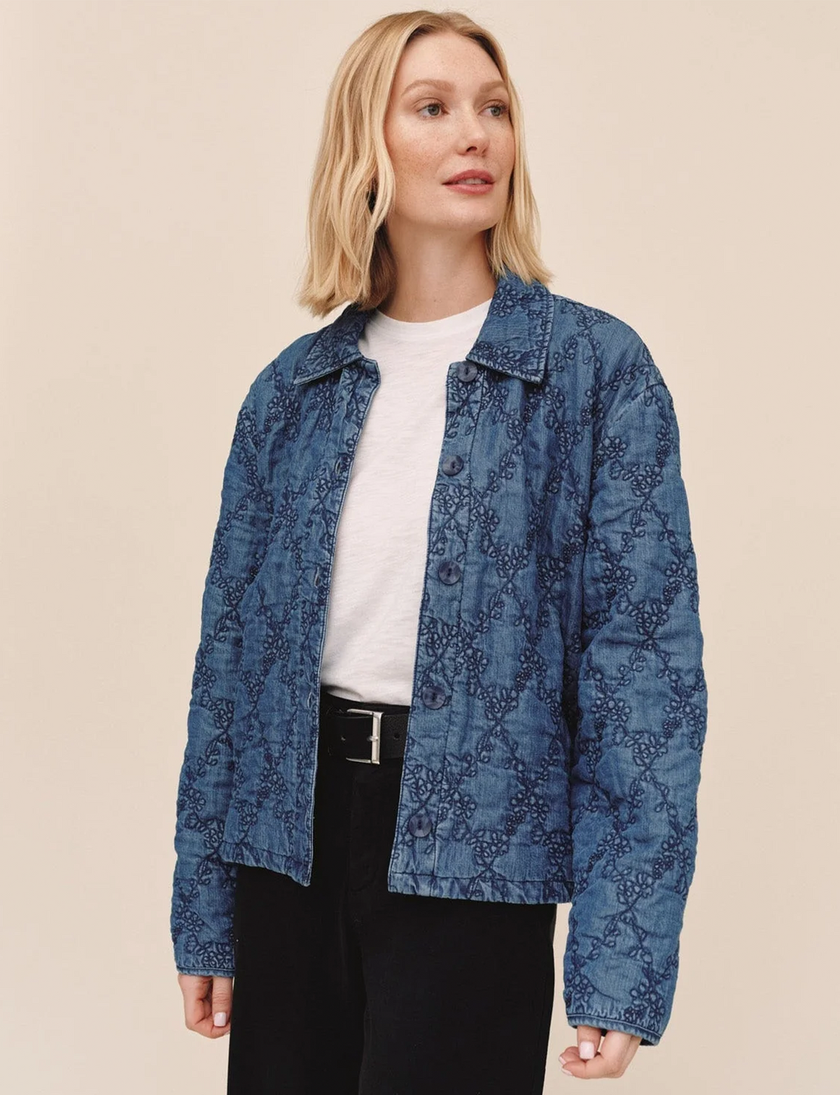 Quilted Barn Jacket, Indigo Lagoon Wash