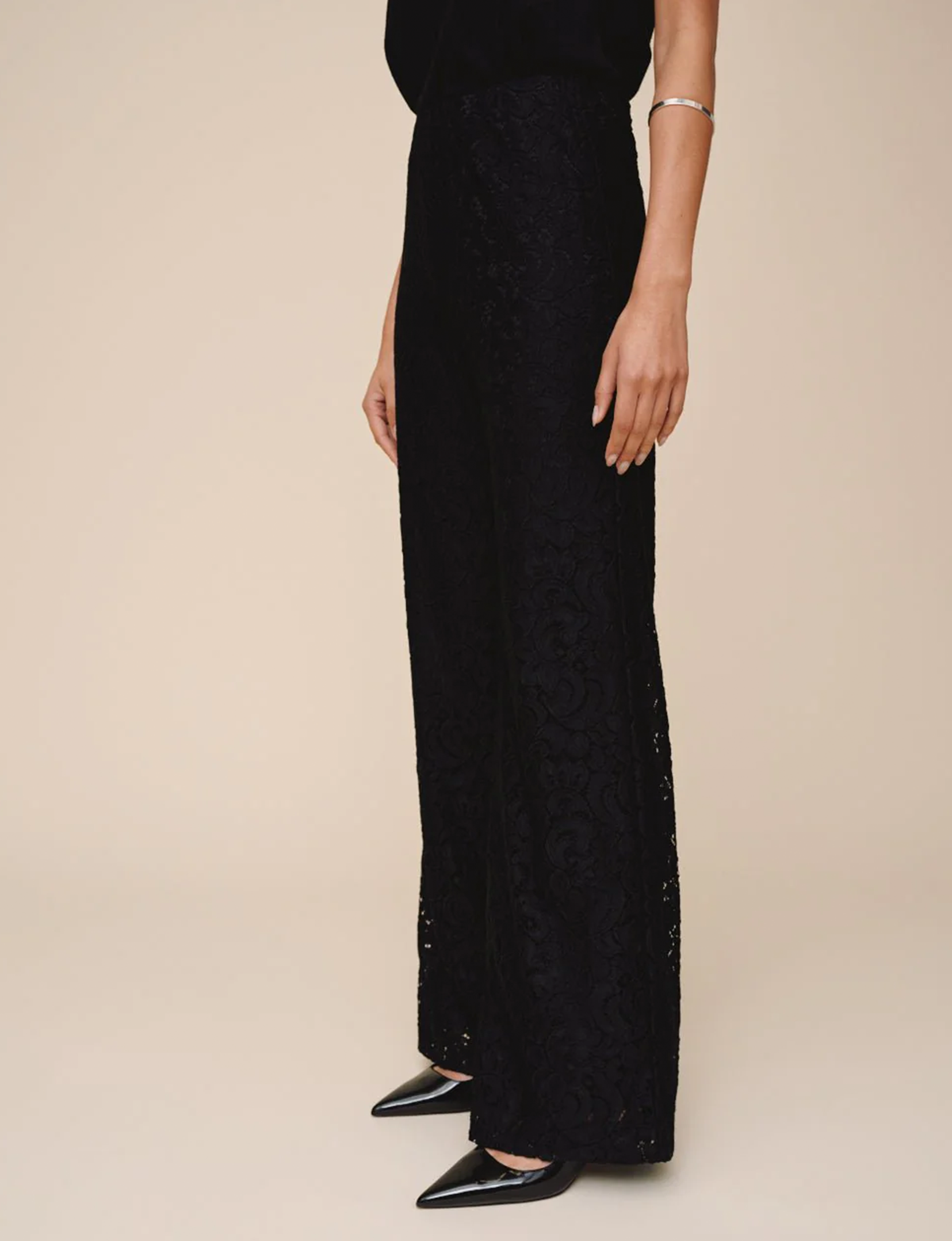 Pull On Lace Pant, Black