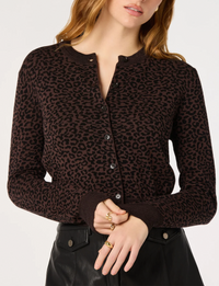 Nikki Cardigan, Espresso/Leopard