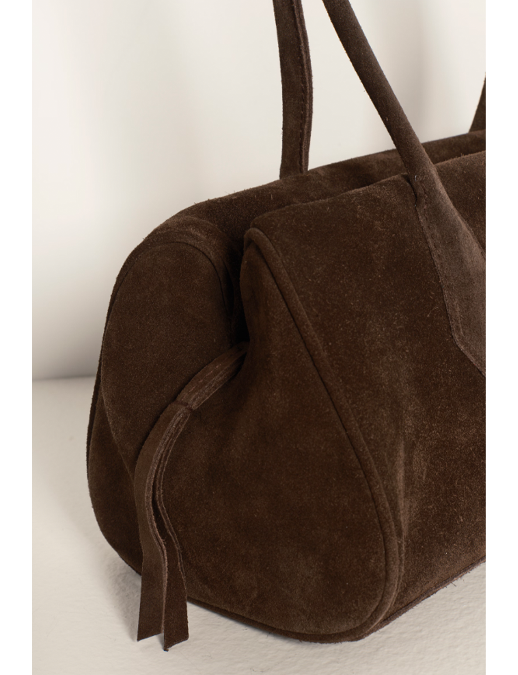 Sierra Shoulder Bag, Chocolate Suede