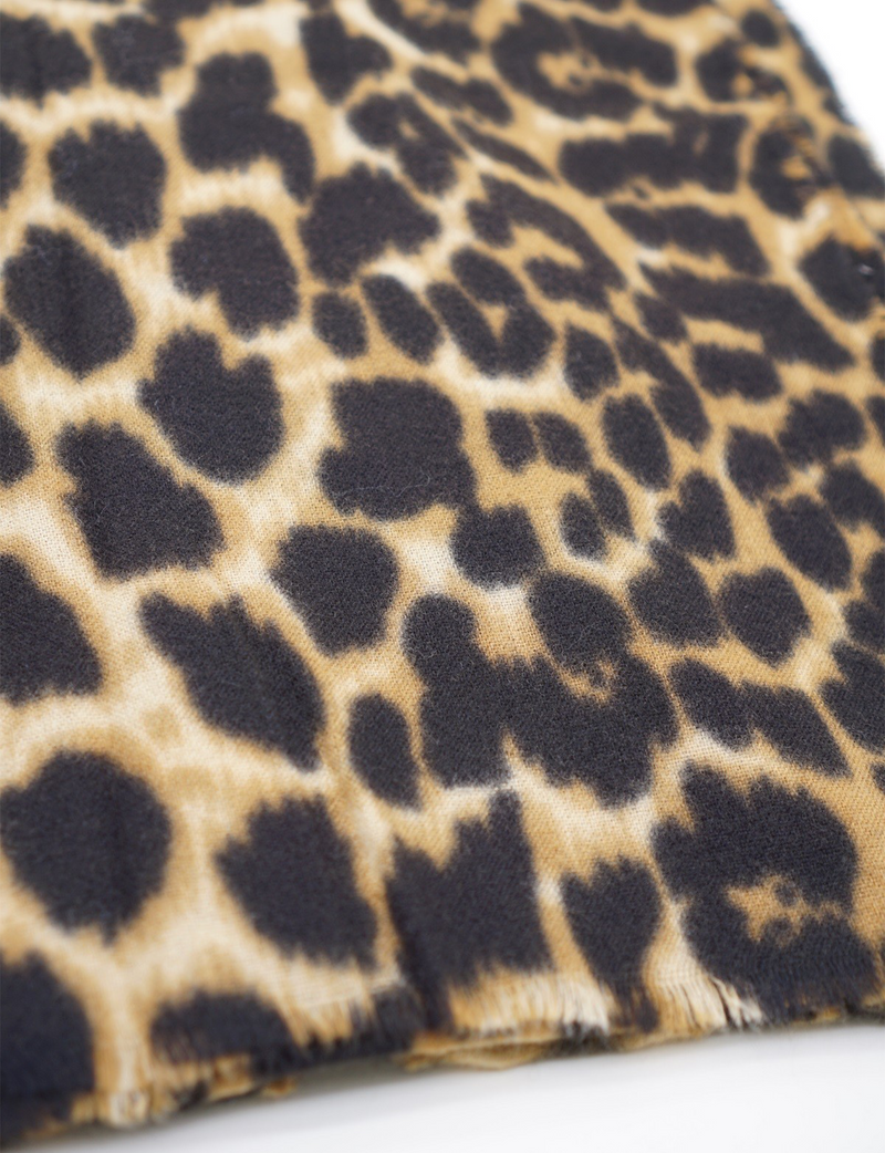 Leopard Print Oblong Scarf, Leopard