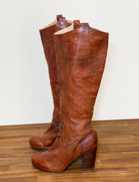 Frye Carson Heel Tab Tall Leather Boot, Brown Leather
