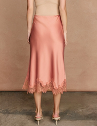 Satin Pencil Skirt, Blush