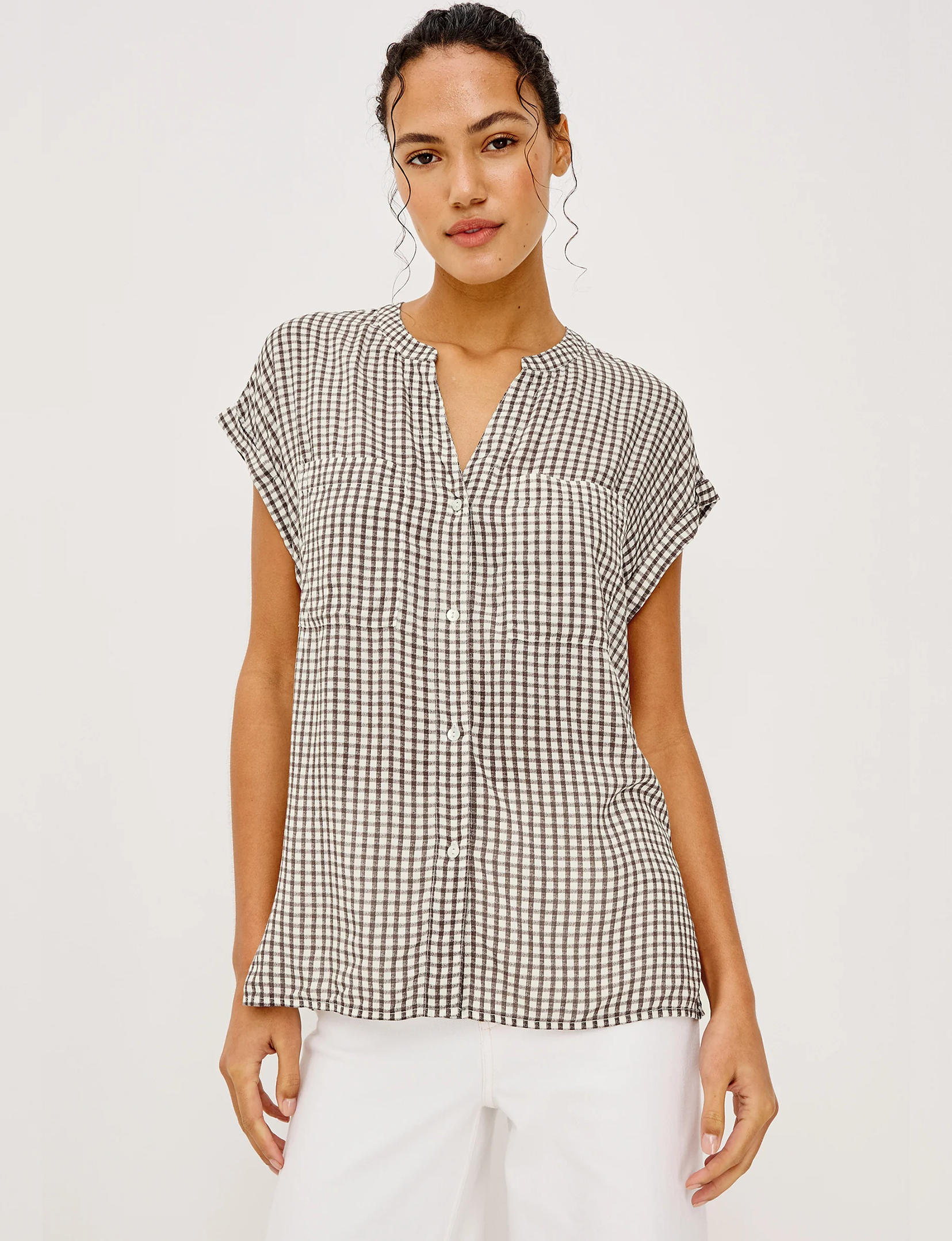 Mel Shirt, Espresso Gingham