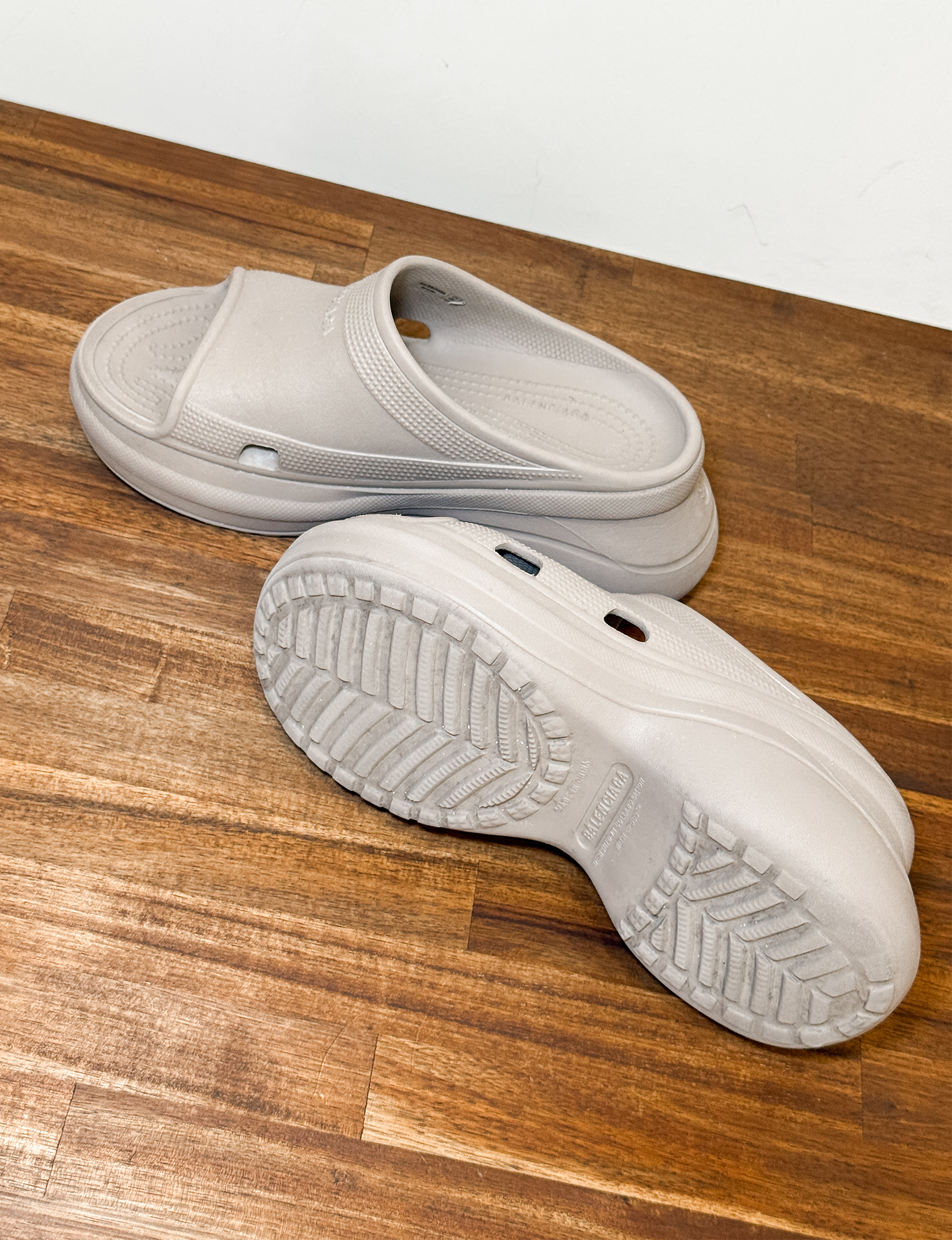 Balenciaga X Crocs Slides, Taupe