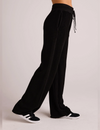 French Terry Wide Leg Sweatpant, Black