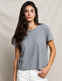 Harley Boxy Crew Tee, Heather Grey