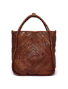 Benecio Leather Patchwork Tote, Brown