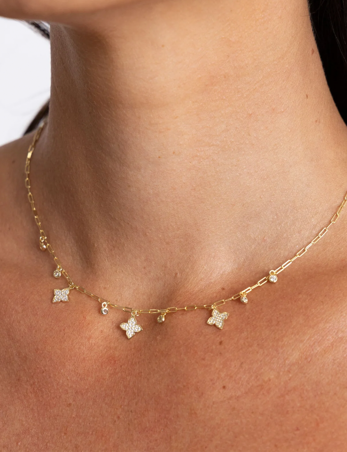 Amanda CZ Necklace, Gold