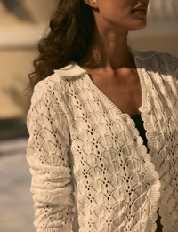 Pointelle Cardigan, Off White