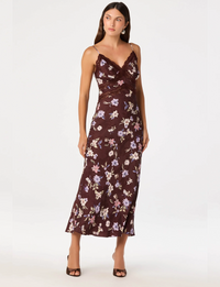 Carin Dress, Brown Floral
