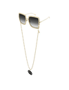 Chain Rim Sunglasses, Gold/Grey