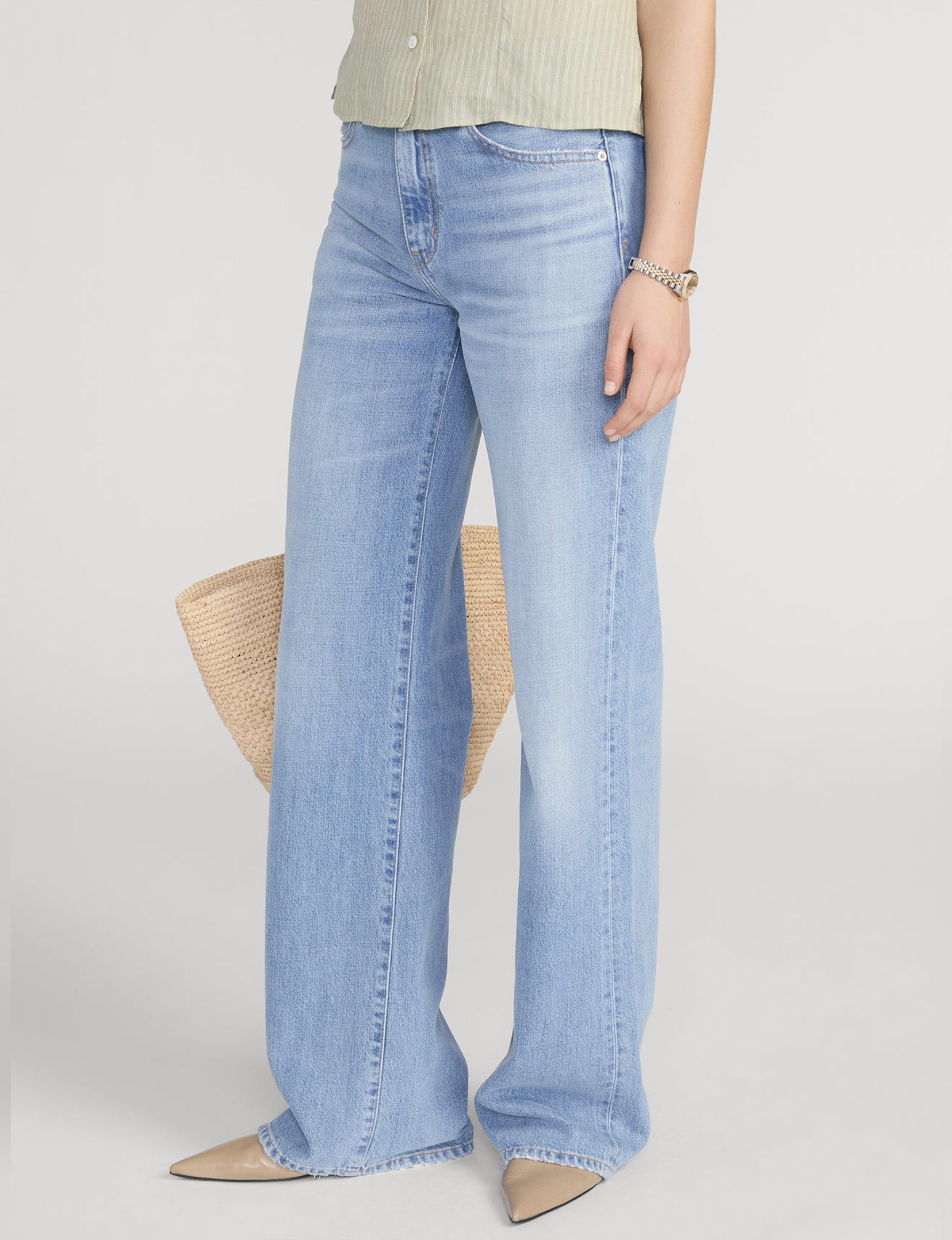 Off Duty Stroll Wide Leg Jean, Fray