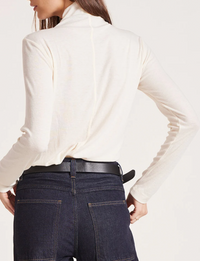 Modern Mock Neck Top, Cream