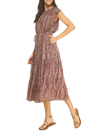 Bohemian Dress, Brown/Pink