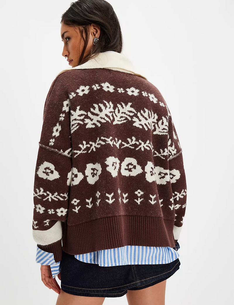 Shelby Cardigan, Chocolate/Combo