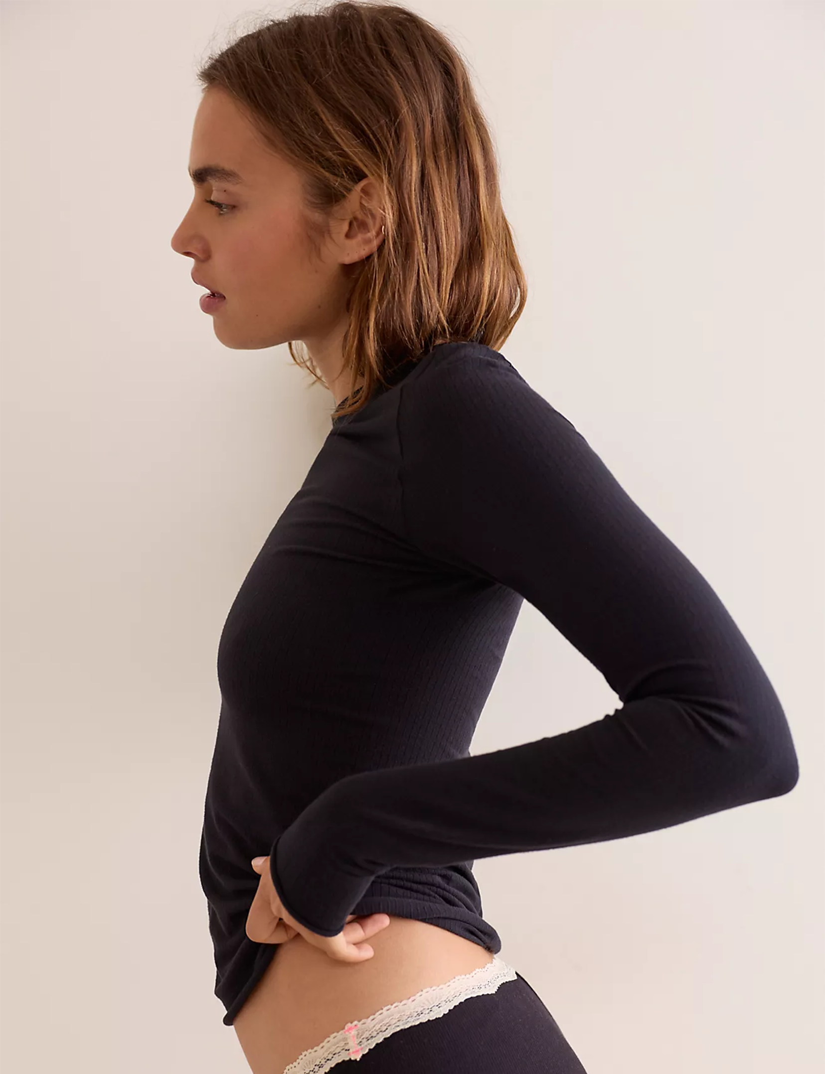 So Soft Seamless LS Top, Black