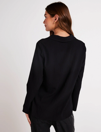 Clean Button Front Shirt, Black