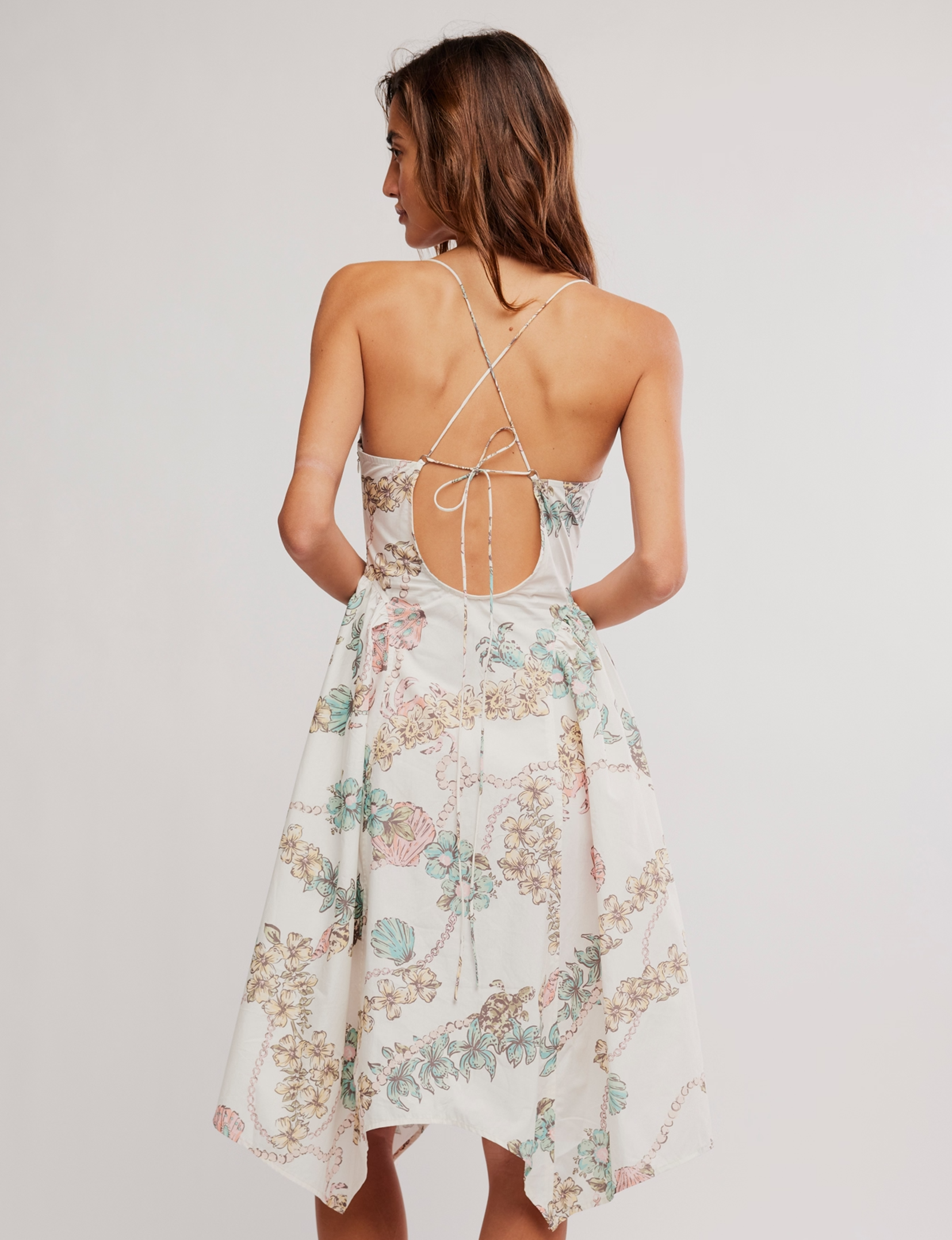 Cherished Printed Midi Dress, Ivory/Combo