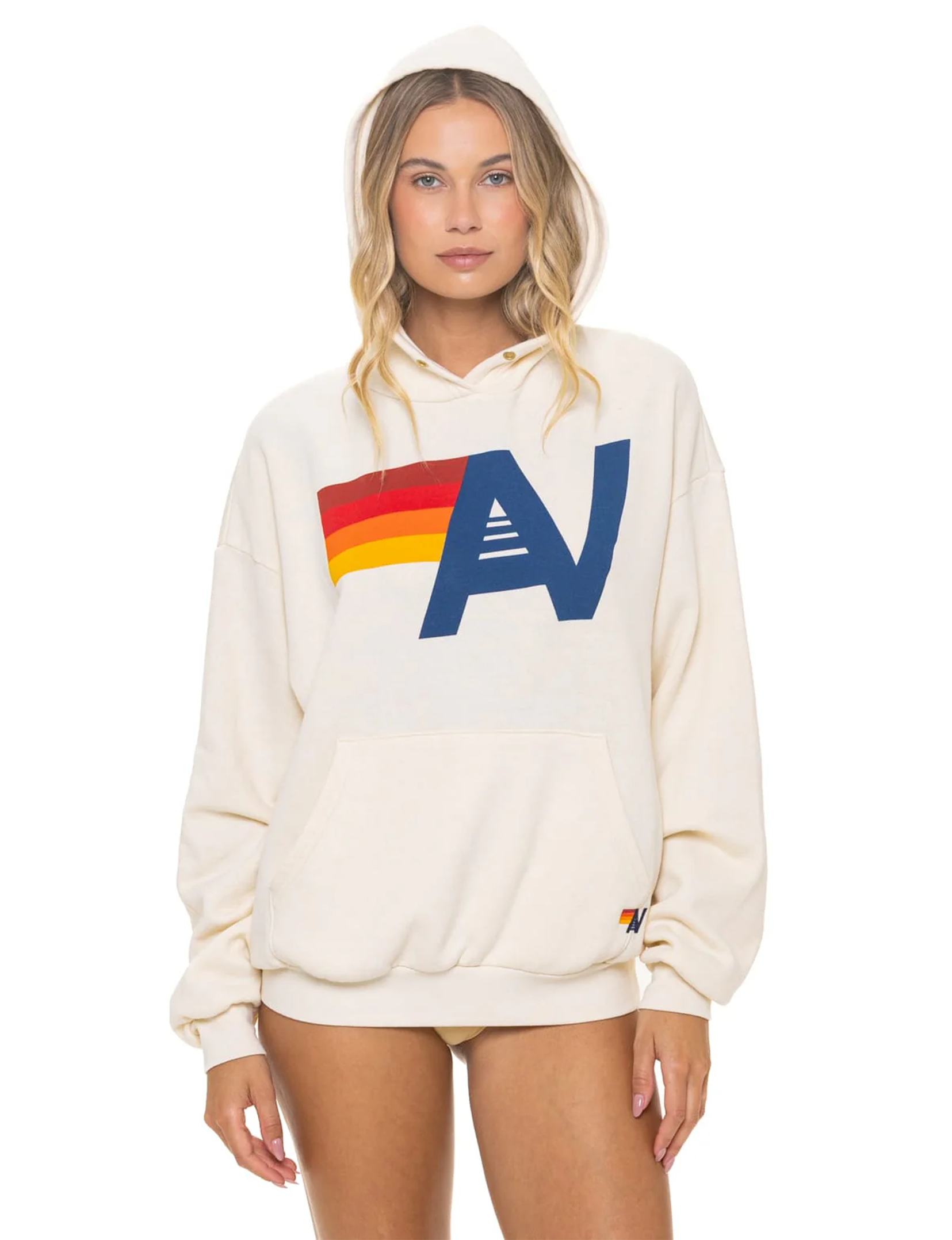 Relaxed Logo Pullover Hoodie, Vintage White