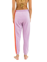 5 Stripe Sweatpants, Mauve/White Neon