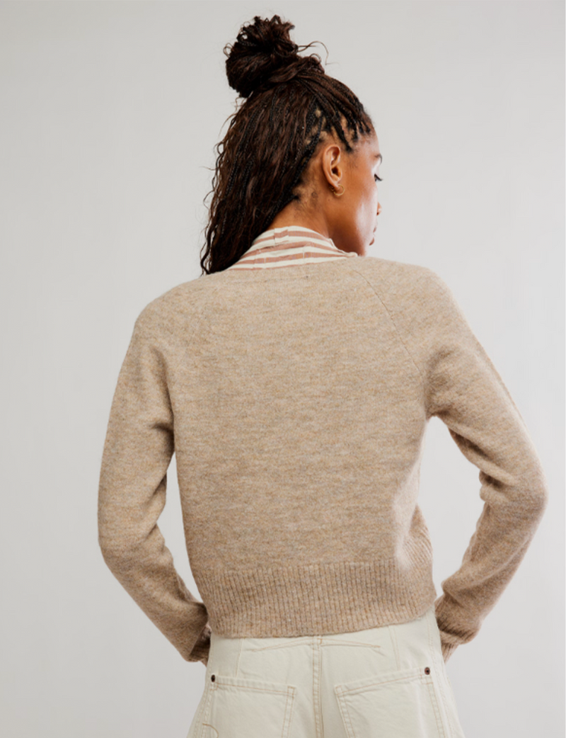 School Girl Cardi, Feather Grey Melange