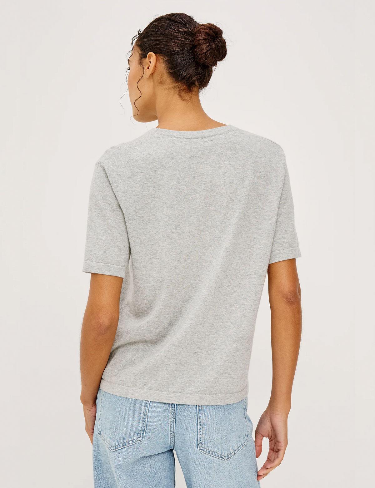 Cotton Cashmere SS Tee, Heather Grey