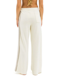 5 Stripe Wide Leg Pocket Sweatpants, Vintage White/White Grey