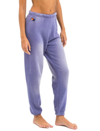 5 Stripe Women's Sweatpants, Faded Grape