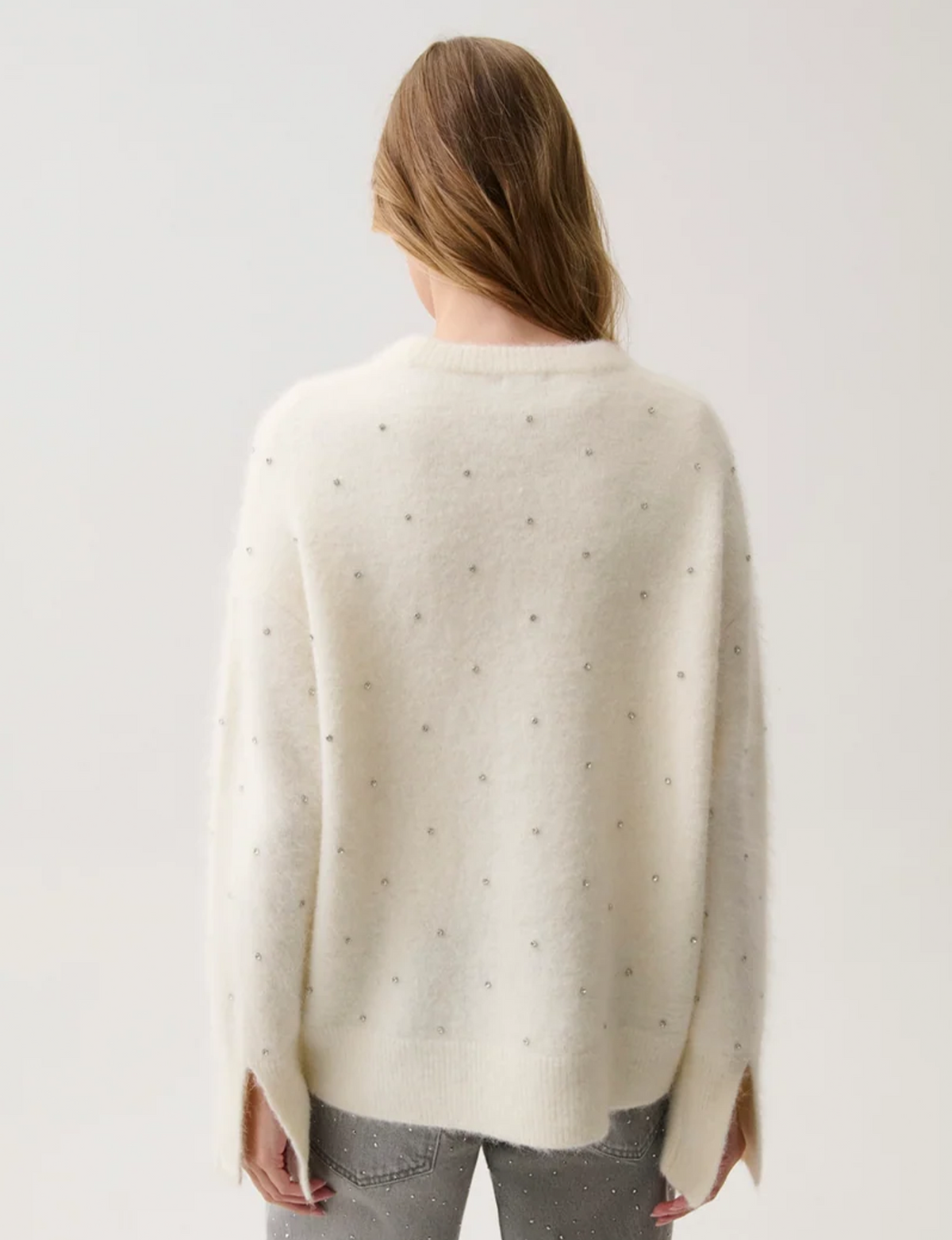 Luna Embellished Sweater, Winter White
