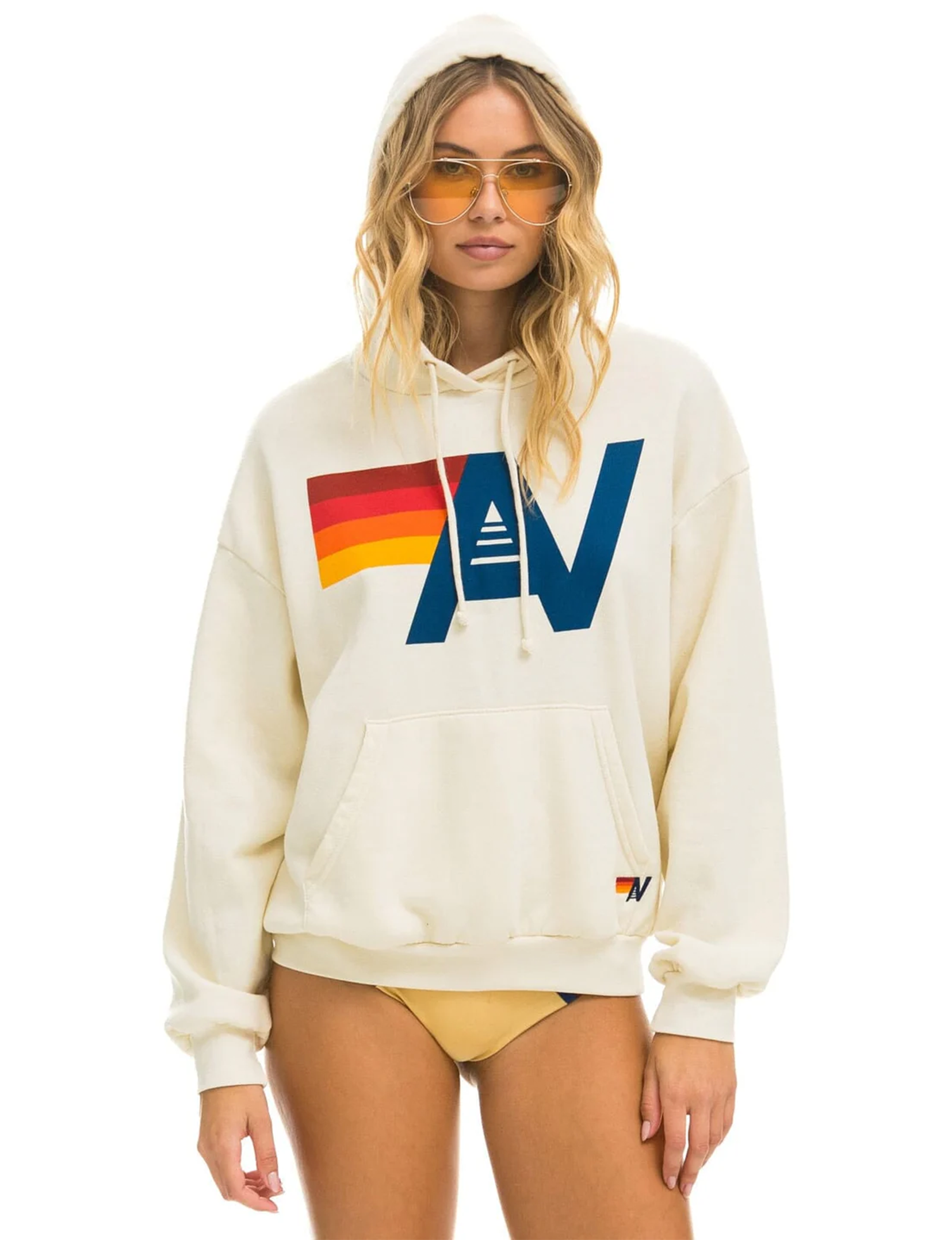 Relaxed Logo Pullover Hoodie, Vintage White