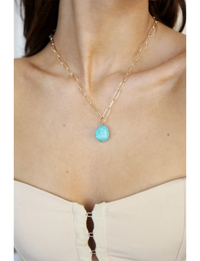 Open Links Necklace, Turquoise