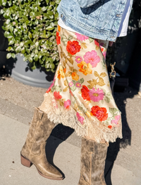 Love Lace Pencil Skirt, Romantic Garden