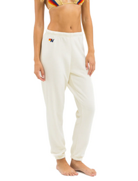 5 Stripe Sweatpants, Vintage White/White Neon