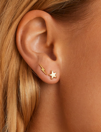 Lightning Charm Studs, Gold