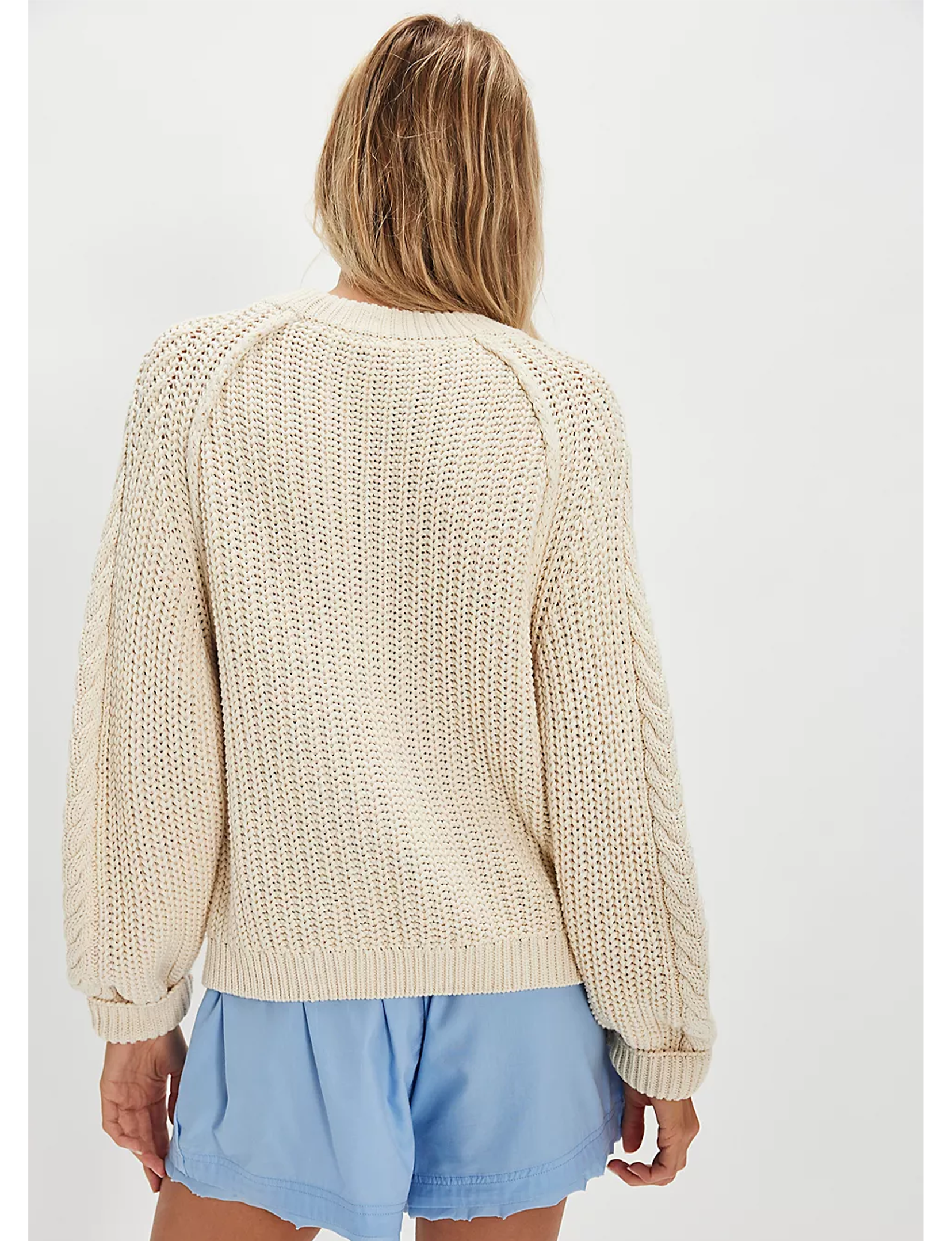 Frankie Cable Sweater, Ivory