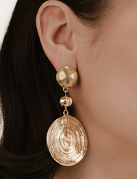 Swirl Pendant Earrings, Gold