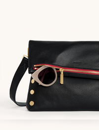 VIP Large Handbag, Black/Bushed Gold