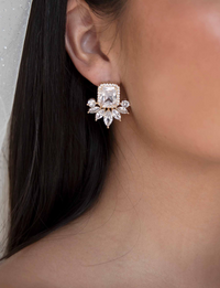 Shine Crystal Earrings, Gold