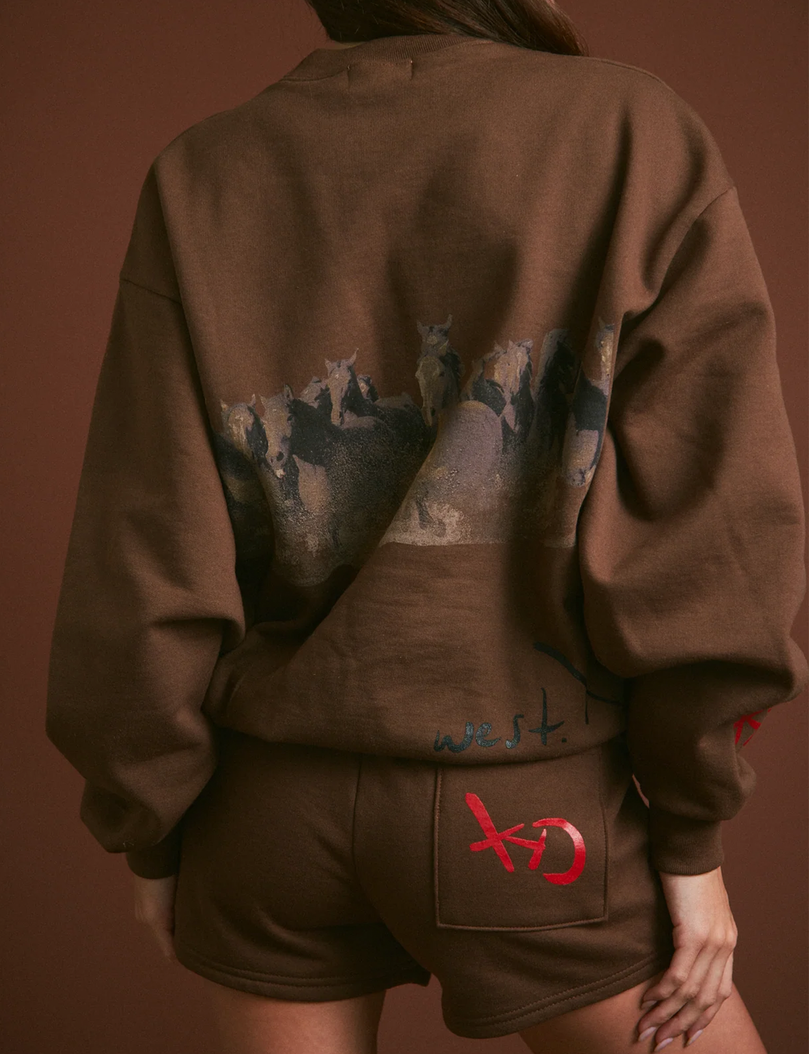 Wild Horse Crewneck, Tobacco